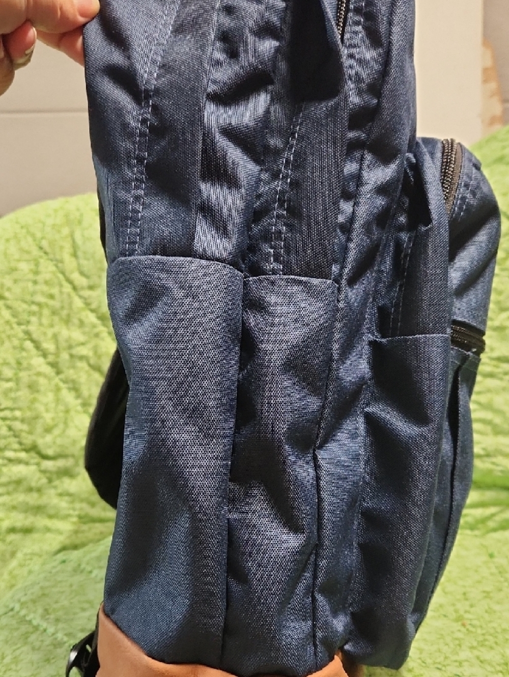 Jansport Navy Blue Backpack with Tan Base - Picture 7 of 8